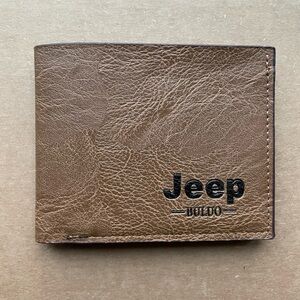 JEEP BULUO Men's Brown Bifold Wallet